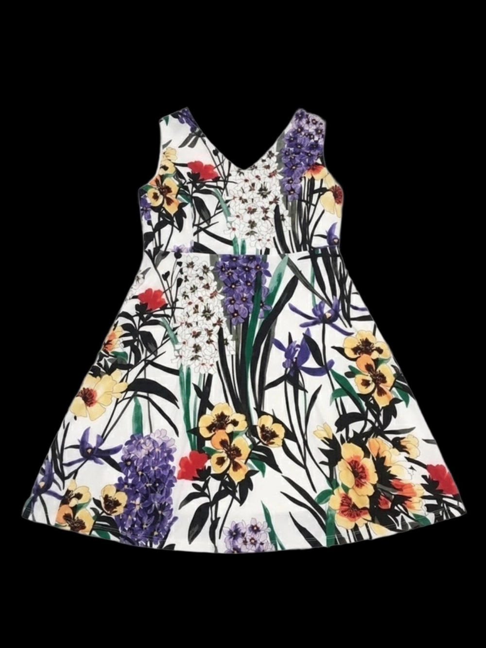 Tommy Hilfiger Floral Fit & Flare Sleeveless V-Neck Dress Size 2